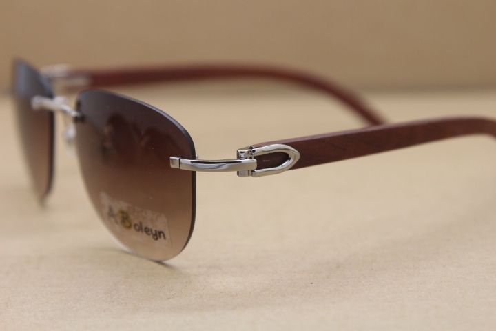 2017 New Decor Wood frame T8307005 Sunglasses Rimless Brand Designer Glasses men luxury Sunglasses