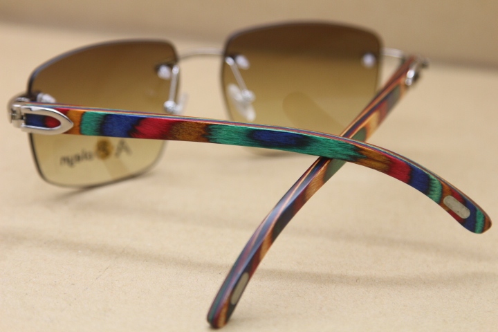 8300816 sunglasses women brand designer gold wood glasses frames Rimless Sunglasses men famous brand