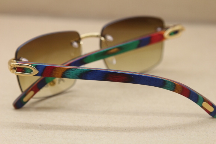 8300816 sunglasses women brand designer gold wood glasses frames Rimless Sunglasses men famous brand