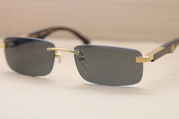 New Fashion THE ARTIST Rimless Sunglasses Men Brand Black Buffalo Horn Sunglasses sun glasses Maybach brand designer