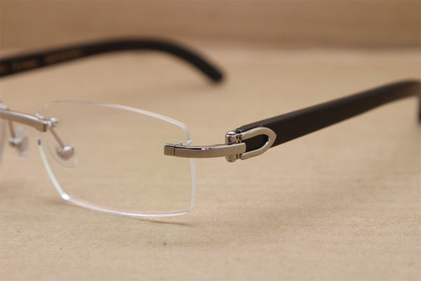 Cartier Rimless T8100903 Black Buffalo Horn Original Optical in Gold