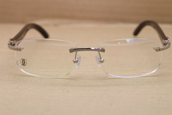 Cartier Rimless T8100864 Black Buffalo Horn Original Eyeglasses in Gold or Silver