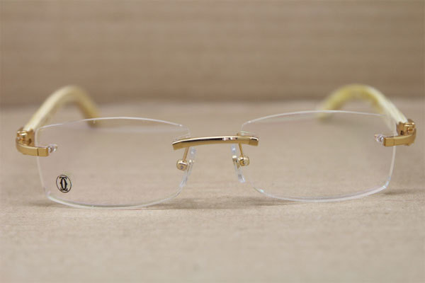 Cartier Rimless 3524012 White Genuine Natural Original Eyeglasses in Gold