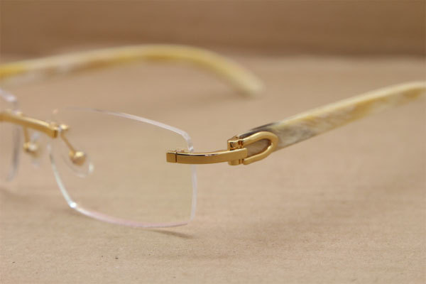 Cartier Rimless T8100907 Optical White Genuine Natural in Gold
