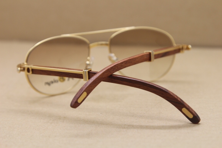 Hot 569 Round Metal Glasses Women or Men Brand  Wood Sunglasses luxury designer Glasses