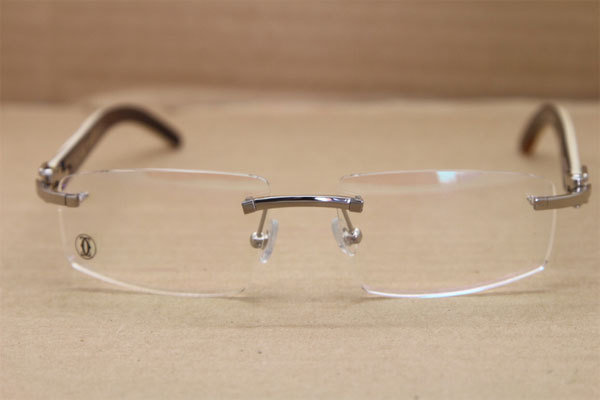 Cartier White Mix Black Buffalo Horn T8100905 Optical Good Quality Glasses Eyeglasses in Gold