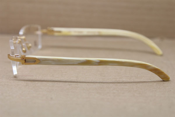 Cartier Rimless 3524012 White Genuine Natural Original Eyeglasses in Gold