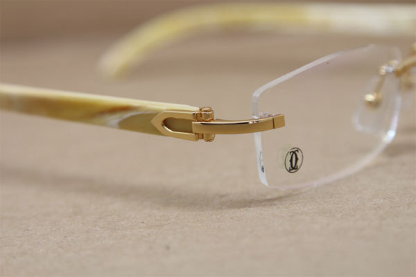 Cartier Rimless 3524012 White Genuine Natural Original Eyeglasses in Gold