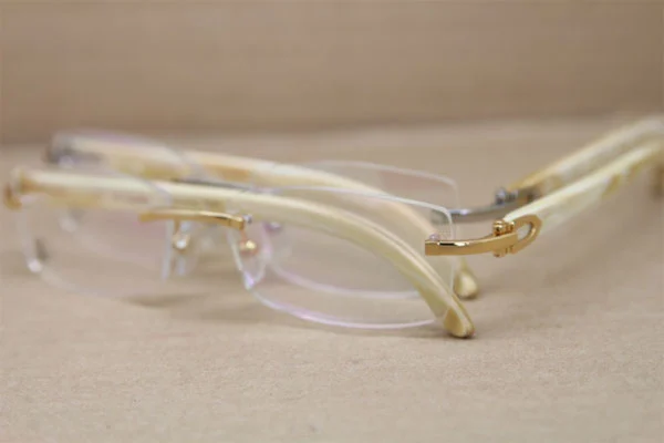 Cartier Rimless 3524012 White Genuine Natural Original Eyeglasses in Gold