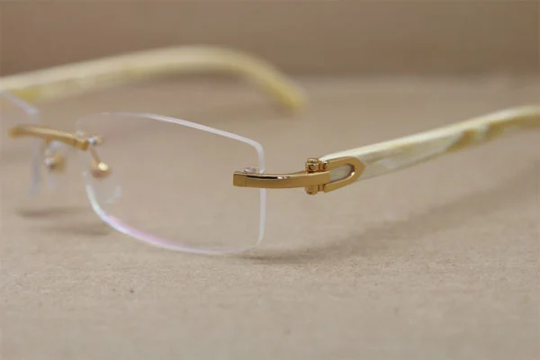 Cartier Rimless 3524012 White Genuine Natural Original Eyeglasses in Gold