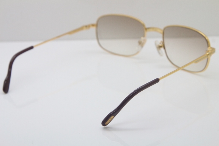 Cartier CT Metal 1188006 Sunglasses in Gold Mix Silver Brown Lens New luxury brand Sunglasses