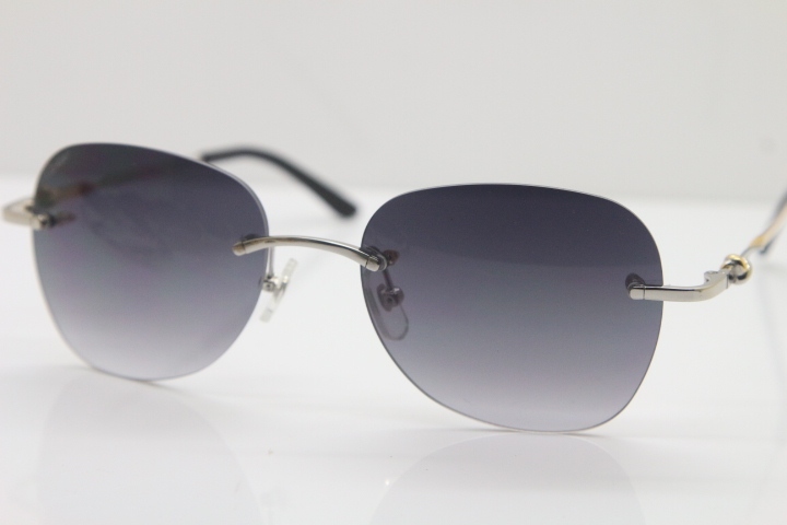 Cartier Luxury brand Sunglasses CT Metal Rimless 6725358 Sunglasses in Silver