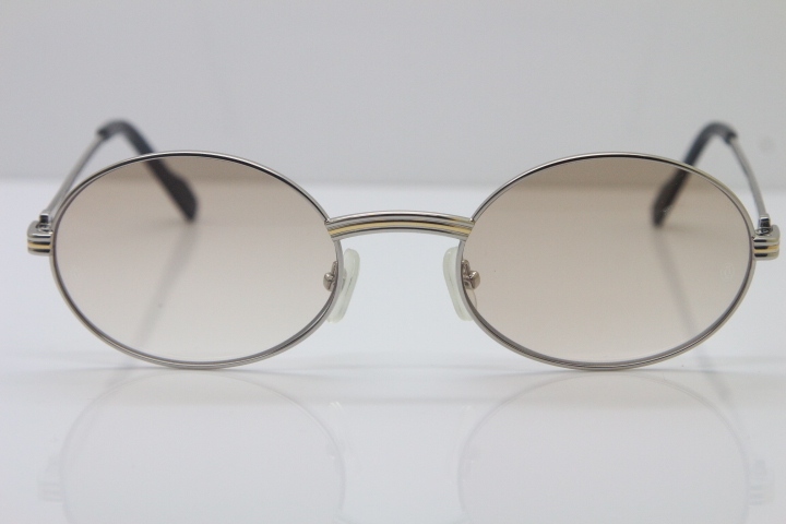 Cartier Manufacturers wholesale 1186111 Round Metal Sunglasses Exquisite Glasses