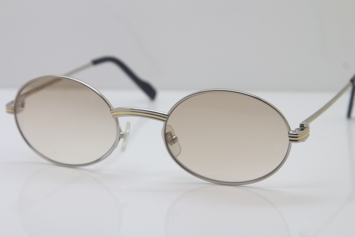 Cartier Manufacturers wholesale 1186111 Round Metal Sunglasses Exquisite Glasses