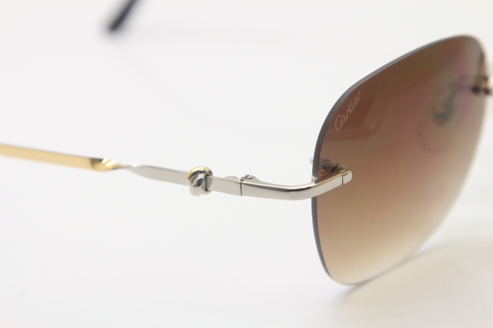 Cartier Luxury brand Sunglasses CT Metal Rimless 6725358 Sunglasses in Silver