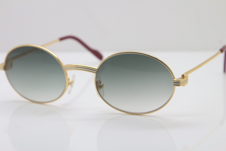 Cartier Manufacturers wholesale 1186111 Round Metal Sunglasses Exquisite Glasses