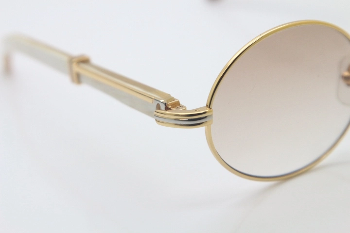 Cartier Hot 7550178 Sunglasses Vintage White Genuine Natural Sun Glasses Original Wholesale Metal Material Size:57