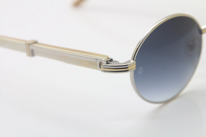 Cartier Hot 7550178 Sunglasses Vintage White Genuine Natural Sun Glasses Original Wholesale Metal Material Size:57