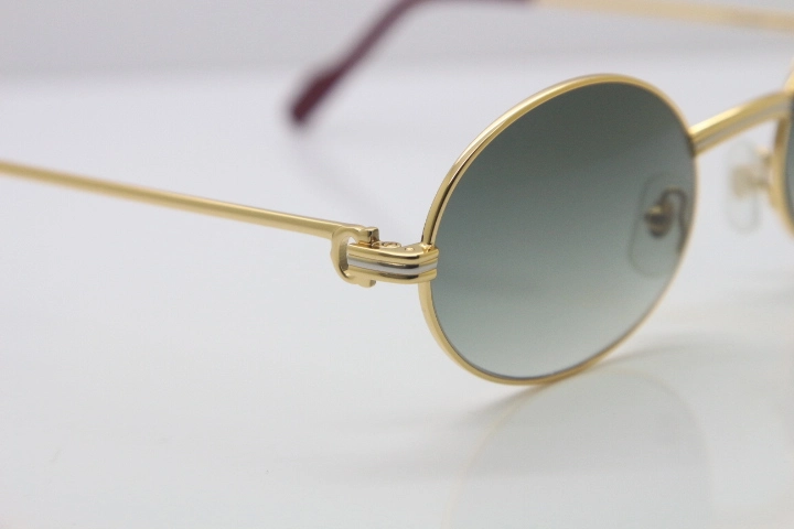 Cartier Manufacturers wholesale 1186111 Round Metal Sunglasses Exquisite Glasses