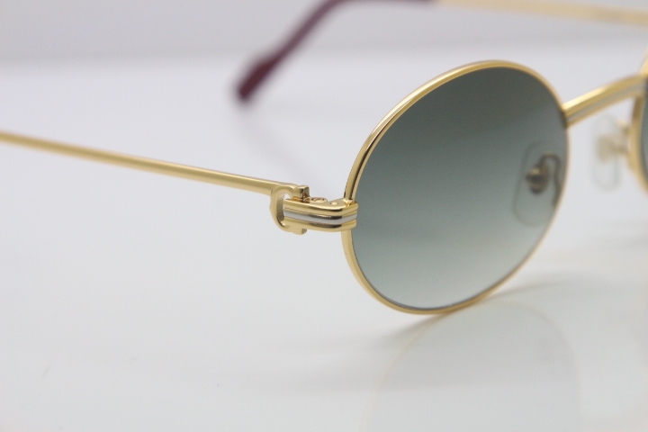 Cartier Manufacturers wholesale 1186111 Round Metal Sunglasses Exquisite Glasses