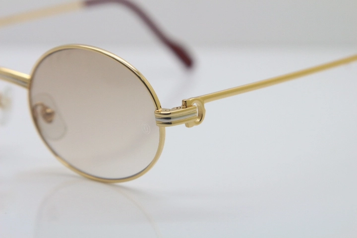 Cartier Manufacturers wholesale 1186111 Round Metal Sunglasses Exquisite Glasses