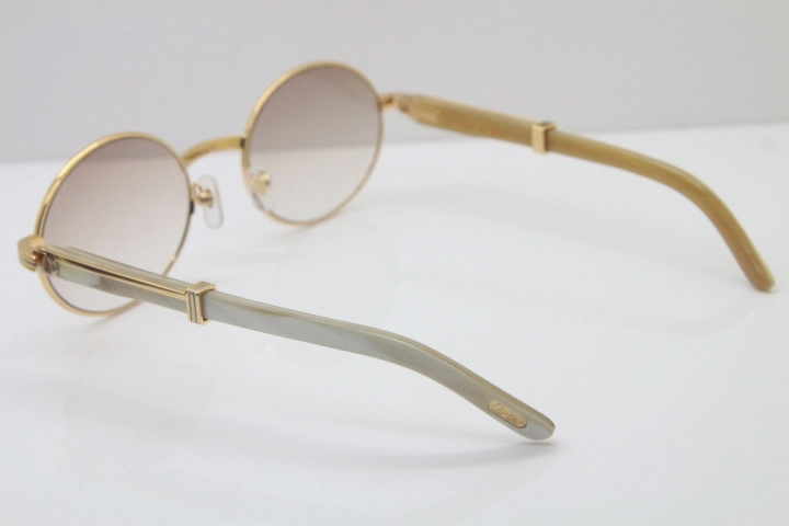 Cartier Hot 7550178 Sunglasses Vintage White Genuine Natural Sun Glasses Original Wholesale Metal Material Size:57