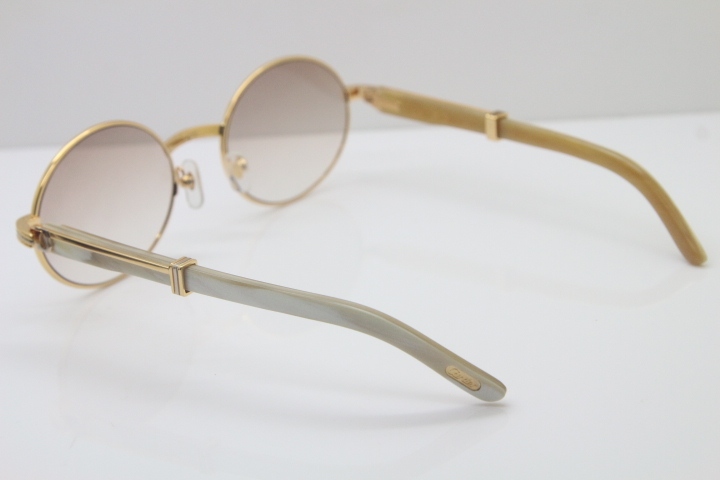 Cartier Hot 7550178 Sunglasses Vintage White Genuine Natural Sun Glasses Original Wholesale Metal Material Size:57