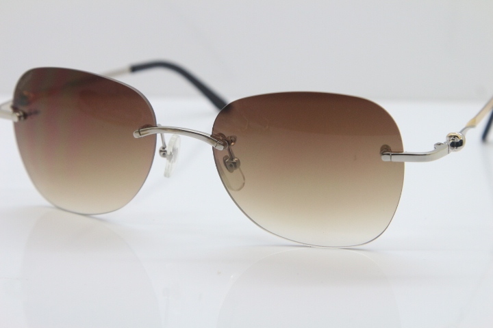 Cartier Luxury brand Sunglasses CT Metal Rimless 6725358 Sunglasses in Silver