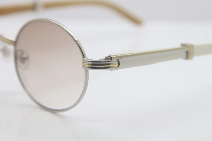 Cartier Hot 7550178 Sunglasses Vintage White Genuine Natural Sun Glasses Original Wholesale Metal Material Size:57