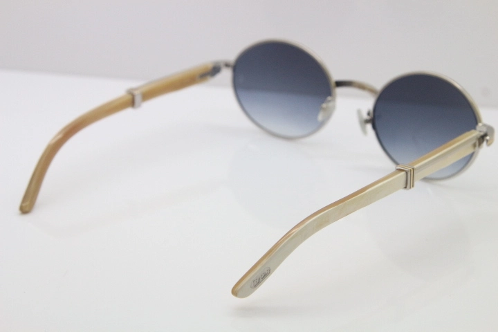 Cartier Hot 7550178 Sunglasses Vintage White Genuine Natural Sun Glasses Original Wholesale Metal Material Size:57