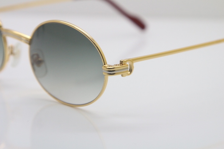 Cartier Manufacturers wholesale 1186111 Round Metal Sunglasses Exquisite Glasses