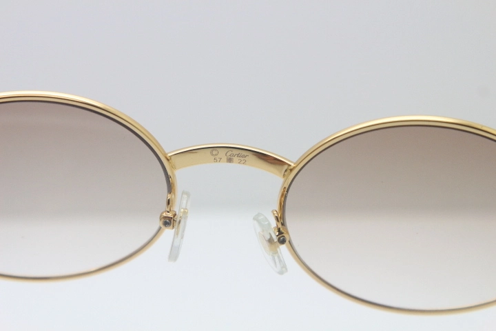 Cartier Hot 7550178 Sunglasses Vintage White Genuine Natural Sun Glasses Original Wholesale Metal Material Size:57