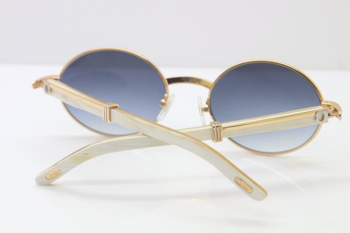 Cartier Hot 7550178 Sunglasses Vintage White Genuine Natural Sun Glasses Original Wholesale Metal Material Size:57