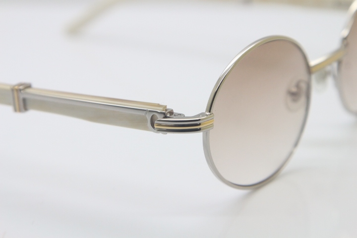 Cartier Hot 7550178 Sunglasses Vintage White Genuine Natural Sun Glasses Original Wholesale Metal Material Size:57