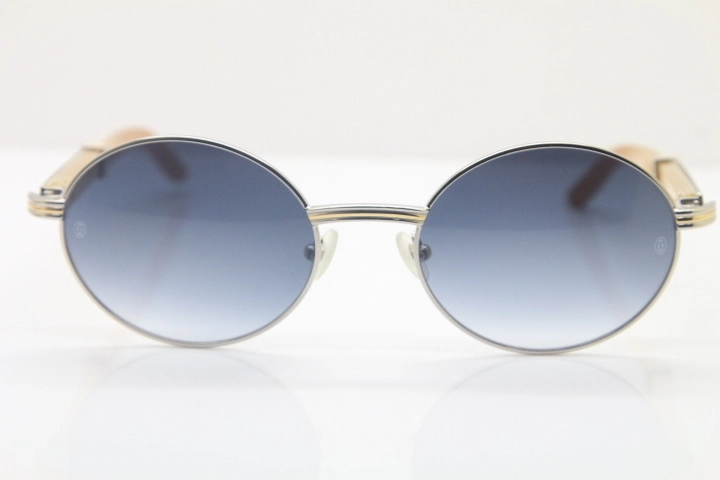 Cartier Hot 7550178 Sunglasses Vintage White Genuine Natural Sun Glasses Original Wholesale Metal Material Size:57