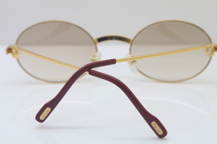 Cartier Manufacturers wholesale 1186111 Round Metal Sunglasses Exquisite Glasses