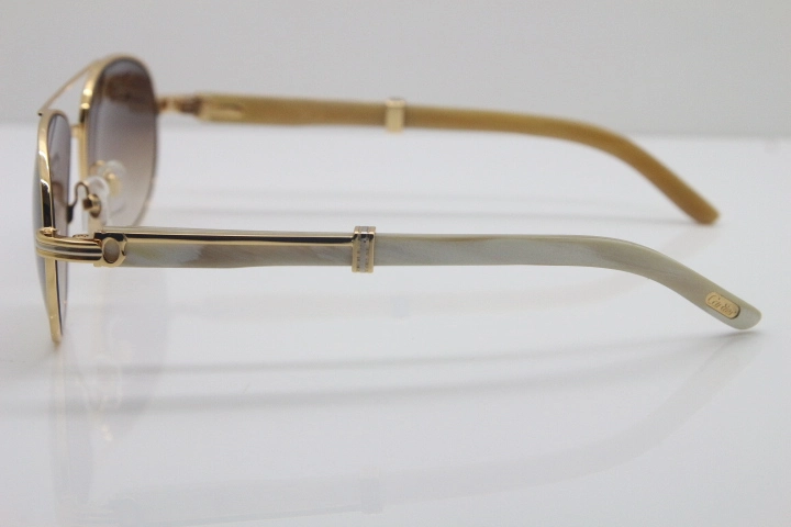 New Style Cartier 569 White Buffalo Horn Glasses Exquisite Brand Glasses