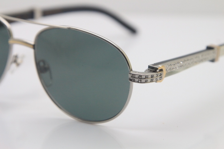 Carter CT Diamond 569 Black Mix White Genuine Natural Original Buffalo horn Sunglasses Gold Brown Lens Limited edition