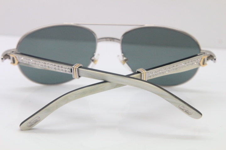 Carter CT Diamond 569 Black Mix White Genuine Natural Original Buffalo horn Sunglasses Gold Brown Lens Limited edition