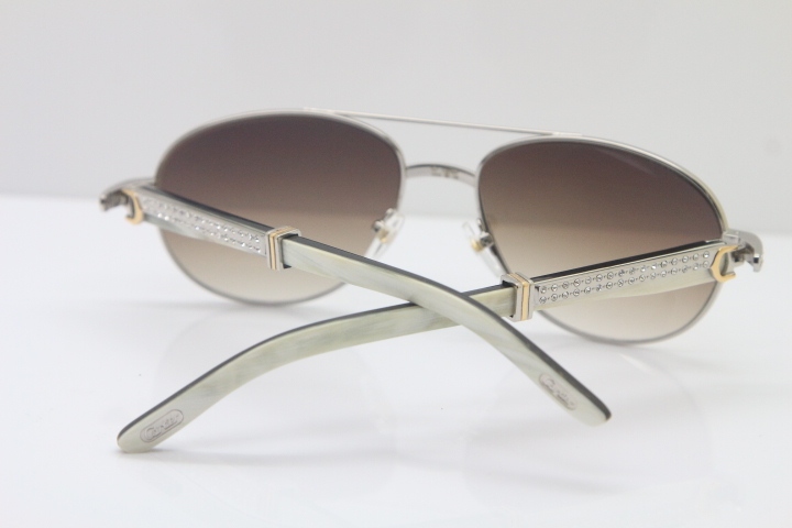 Carter CT Diamond 569 Black Mix White Genuine Natural Original Buffalo horn Sunglasses Gold Brown Lens Limited edition