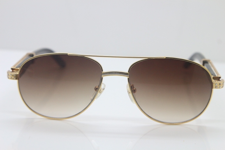 Carter CT Diamond 569 Black Mix White Genuine Natural Original Buffalo horn Sunglasses Gold Brown Lens Limited edition