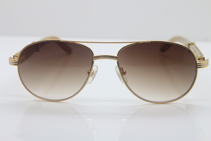 New Style Cartier 569 White Buffalo Horn Glasses Exquisite Brand Glasses