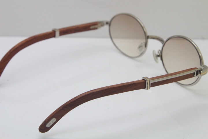 Cartier Hot Unisex 7550178 Wood 18K Gold Sunglasses Vintage Sun Glasses Size:57