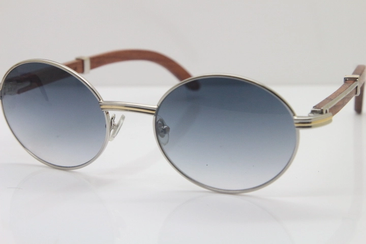 Cartier Hot 7550178 Wood Sunglasses Vintage Unisex Original Sun Glasses  Wholesale 18K Gold Sunglasses Size:55