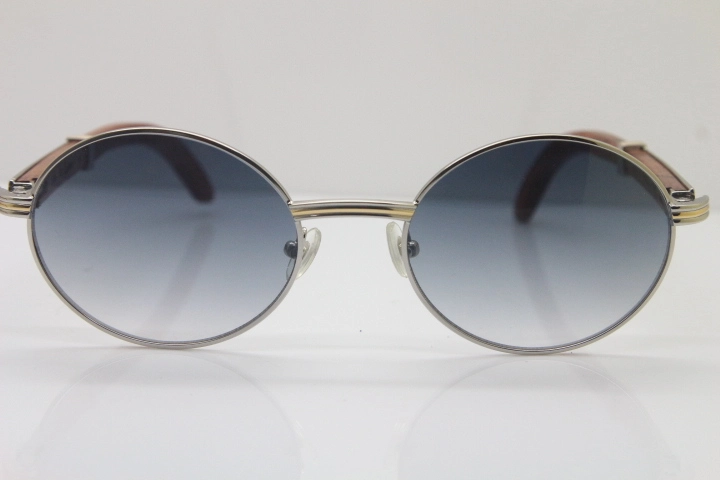 Cartier Hot Unisex 7550178 Wood 18K Gold Sunglasses Vintage Sun Glasses Size:57