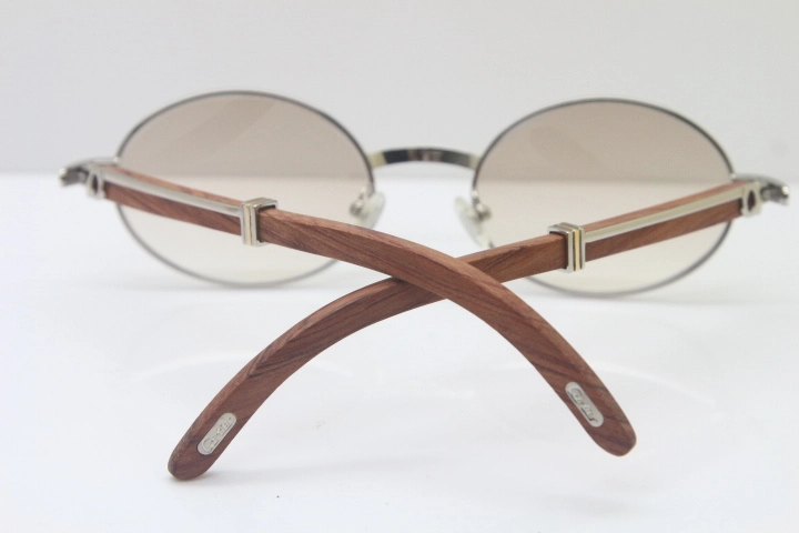 Cartier Hot 7550178 Wood Sunglasses Vintage Unisex Original Sun Glasses  Wholesale 18K Gold Sunglasses Size:55