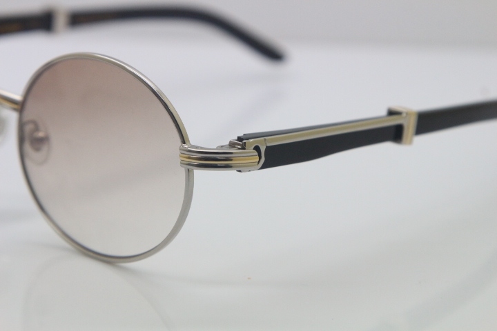 Wholesale Cartier CT 7550178 Vintage Sunglasses Original Black Buffalo horn Sun Glasses in Size:57