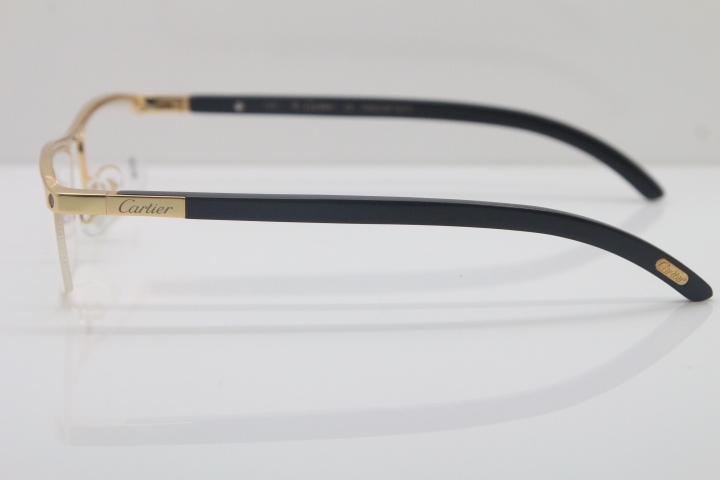 Cartier Optical 4581369 Black Buffalo Horn Eyeglasses