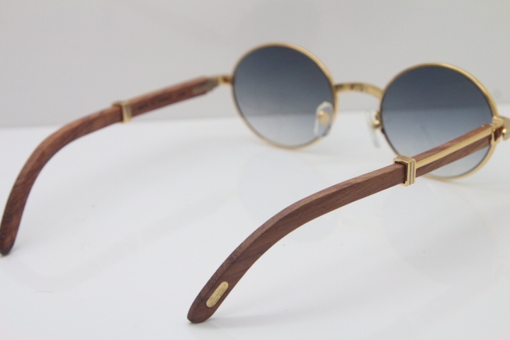 Cartier Hot 7550178 Wood Sunglasses Vintage Unisex Original Sun Glasses  Wholesale 18K Gold Sunglasses Size:55