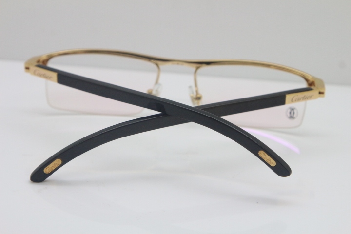 Cartier Optical 4581369 Black Buffalo Horn Eyeglasses